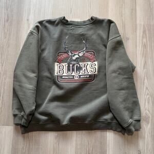 Vintage Big Rock Buck's Monster Muleys Green Crewneck Pullover Sweatshirt Sz XL
